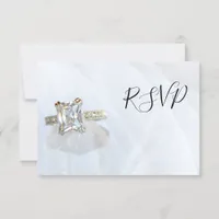 Square Diamond Ring Pillar Crystal Wedding RSVP