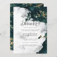 Shower Invite | Smokey Teal Watercolor Geode