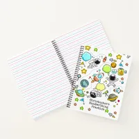 Illustrated Astronaut Space Rockets Handwriting Notebook