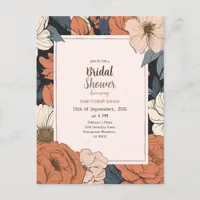 Rustic  & Elegant Floral Bridal Shower Invitation Postcard