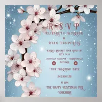 Elegant Floral Blossom Wedding Invitation Design Poster