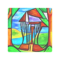 Abstract - Cabin in the forest Metal Print