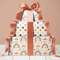 Boho Rainbow Baby Shower Wrapping Paper Sheets