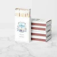 Elegant Beach Monogram Crest Wedding Favors Matchboxes