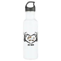 My Boo Chihuahua Costume With Skeleton Heart Hands Stainless Steel Water Bottle