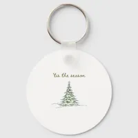 Tis The Season Christmas Tree Debbie Groovy Santa Keychain