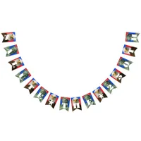 1776–2026 • 16-Flag Celebration Banner, Editable Bunting Flags