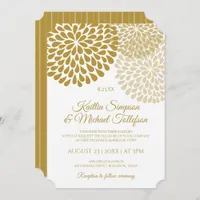 Gold & Champagne Wedding Invitations | Floral