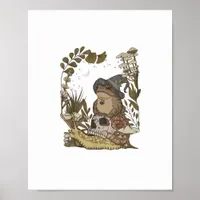 Cottagecore Mushroom Botanical Witchy Frog Goblinc Poster