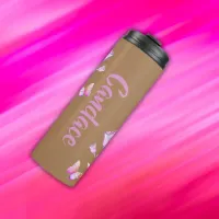 Pretty Pink- Moon, Butterfly, Floral - Monogram | Thermal Tumbler