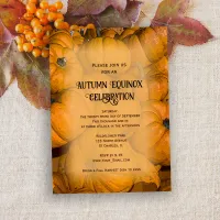 Orange Pumpkins Autumn Equinox Celebration Invitation