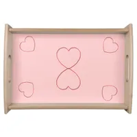 Serving Tray - Wire Framed Hearts on Pink