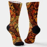 Luxurious, Elaborate, Autumn Vintage Socks