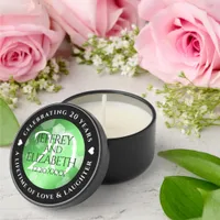 Elegant 20th Emerald Wedding Anniversary Mini Candle Favors