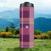 Rustic Country Plaid Tartan Pattern Monogrammed Thermal Tumbler