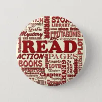 Read all about it red! pinback button