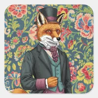 Gorgeous Red Fox in a Suit Square Sticker