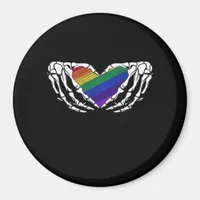 Pride Skeleton Hands Holding Heart Inclusive Magnet