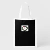 Tis The Season Christmas Wreath Grocery Bag
