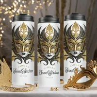 Masquerade Motif Sweet 16 Black Gold ID1032 Thermal Tumbler