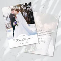 Heart Script Photo Wedding Thank You Card