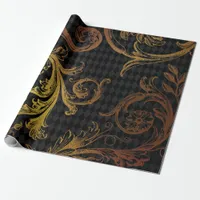 Vintage Grunge Damask Wrapping Paper