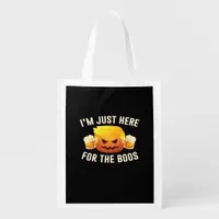 Trumpkin Just For The Boos Halloween Costume Grocery Bag