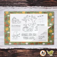 Kids Fall Activity Coloring Placemat 
