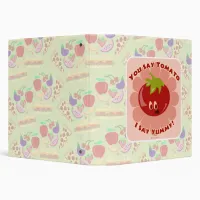 Say Tomato Cute Produce Cartoon 3 Ring Binder