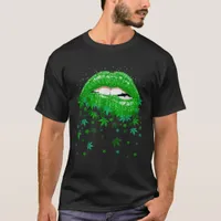 Sexy Green Weed Lips T-Shirt