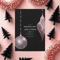 Blush Pink and Rose Gold Christmas Bachelorette Invitation