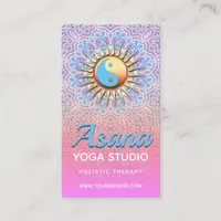 Pink Purple Ombre Yin Yang Holistic Business Cards