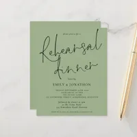 Budget Wedding Rehearsal Dinner Sage Green Invite