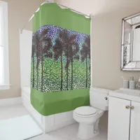 Shower Curtain - Palm Trees in Blue Sky v.2