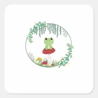 Cottagecore Aesthetic Kawaii Frog Goblincore Cute  Square Sticker