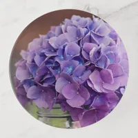 Purple Hydrangea in Mason Jar Photograph Trinket Tray