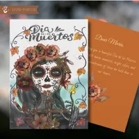 Día de los Muertos Sugar Skull Catrina Greeting  Holiday Card