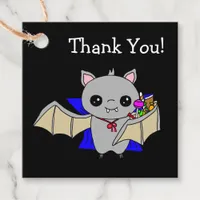 Halloween Gift Tag, Bat holding Candy Favor Tags