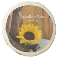 Country Sunflower Western Wedding Favor Sugar Cookie