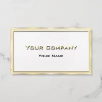 Triple Gold and Black Border Minimal Border Foil Business Cards