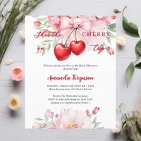 She's cherry on top bow Bridal Shower invitation