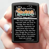 Taurus Art: Resourceful Zodiac Traits Zippo Lighter