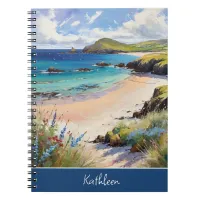 Coastal Beach Sand Seaside Ocean Watercolor Custom Notebook