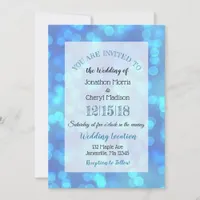 Blue Bokeh Wedding invitations