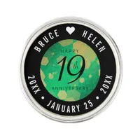 Elegant 19th Jade Wedding Anniversary Celebration Lapel Pin