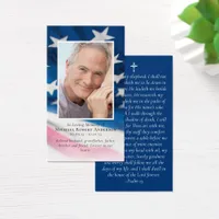 US Flag Photo Memorial Prayer Card