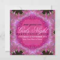 Bohemian Pink Girls Night NYE Party Invitations