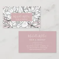 Modern Botanical Blush Script  Business Card