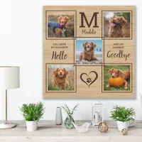Pet Memorial Pet Loss Personalized Dog 5 Photo Faux Canvas Print