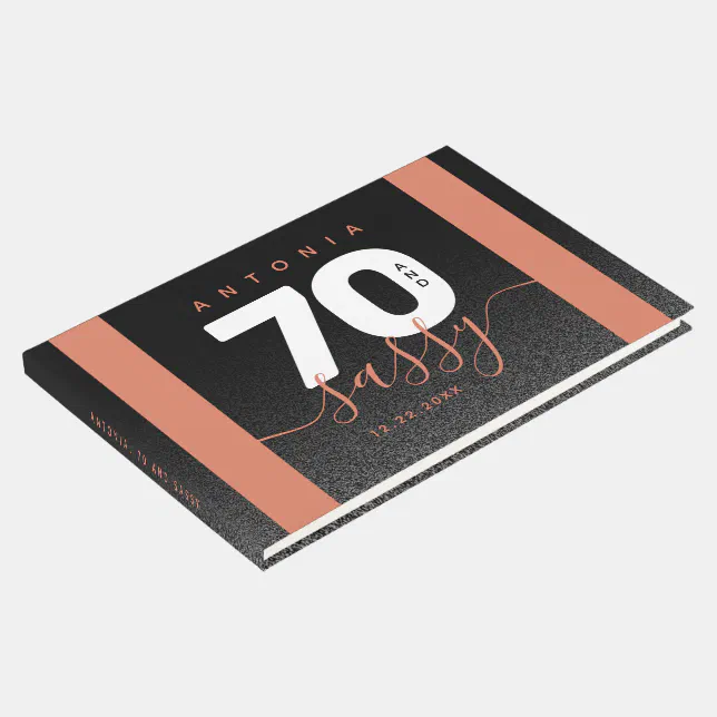 Modern Girly Copper 70 and Sassy Guest Book